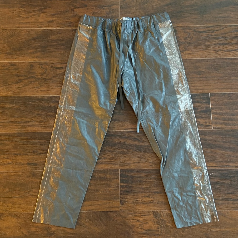 Les Chiffoniers Gray leather pants sz 0